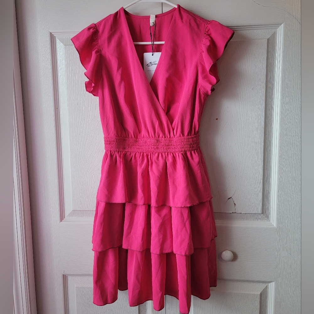 NWT Byinns Pink Ruffled Dress